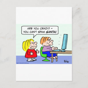 computer internet can't spam santa kids holiday postcard