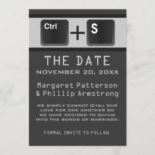 Computer Key Control Save the Date, Grey Date