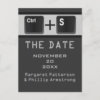 Computer Key Control Save the Date Postcard, Grey Announcement Postcard