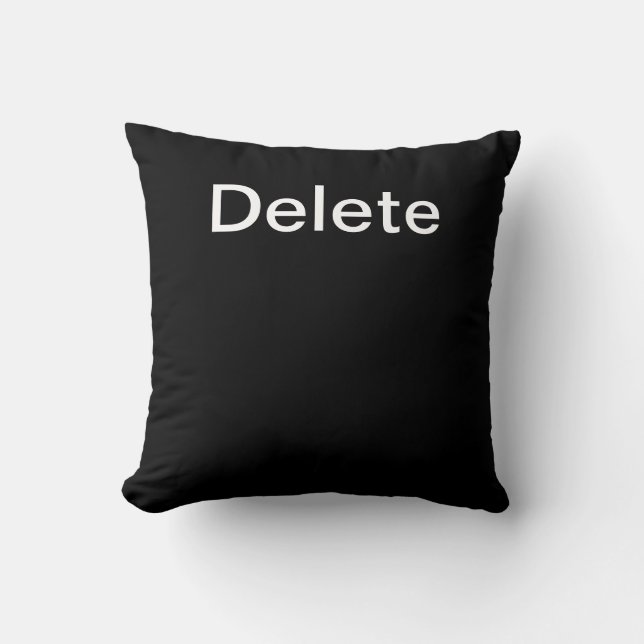Computer Key Delete (Black) Throw Pillow (Front)