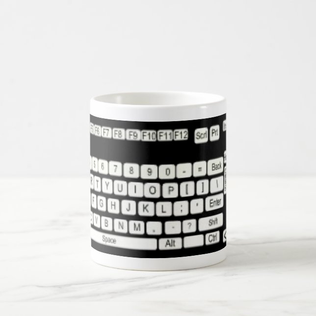 Computer Keyboard Art Fun Coffee Mug (Center)