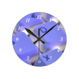 Computer Keyboard Blue light Round Clock