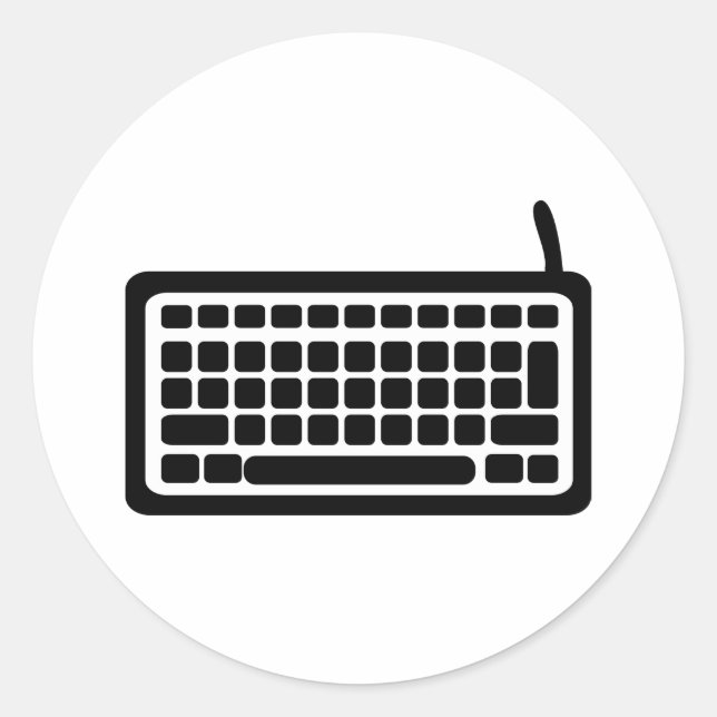 Computer keyboard classic round sticker (Front)