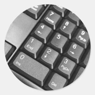 Computer keyboard classic round sticker