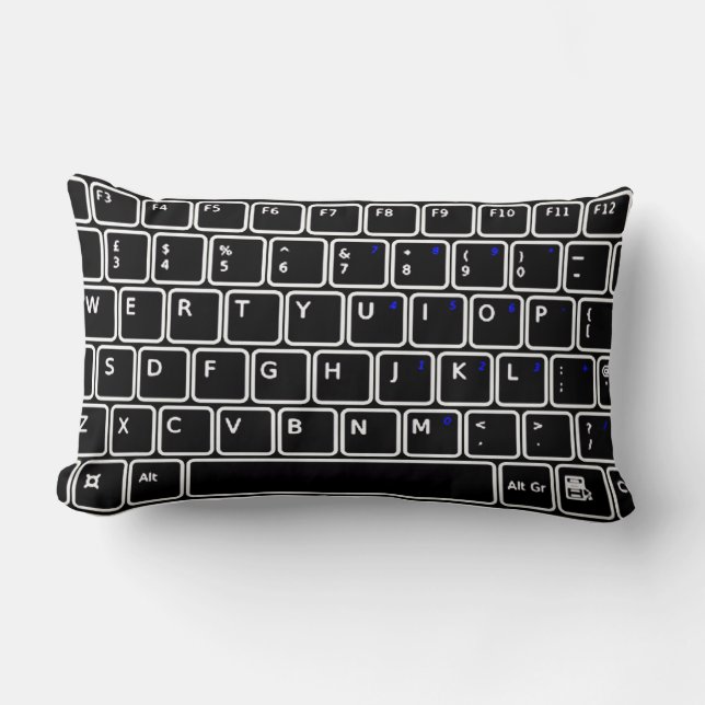Computer Keyboard Design Throw Pillow (Front)