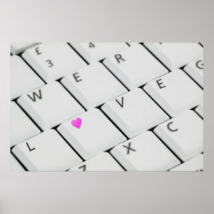 Computer Keyboard Love Letters Poster