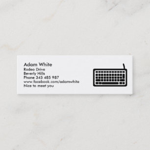 Computer keyboard mini business card