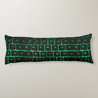 Computer Keyboard qwerty green keys Body Pillow
