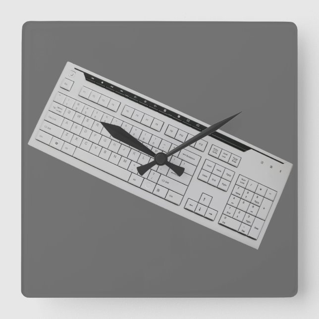 computer keyboard square wall clock (Front)