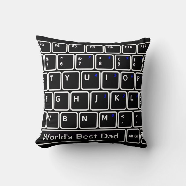 Computer Keyboard Throw Pillow (Front)