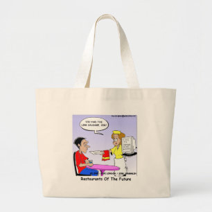 Computer Links Funny Cartoon Gifts & Collectibles Large Tote Bag