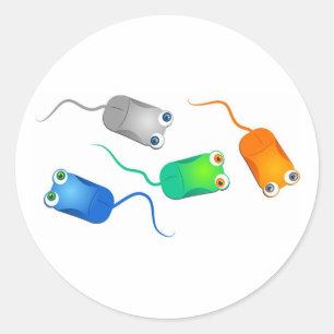 Computer Mice Classic Round Sticker