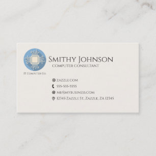 Computer Microchip Blue Business Card