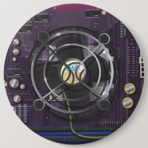 Computer Motherboard 6 Inch Round Button