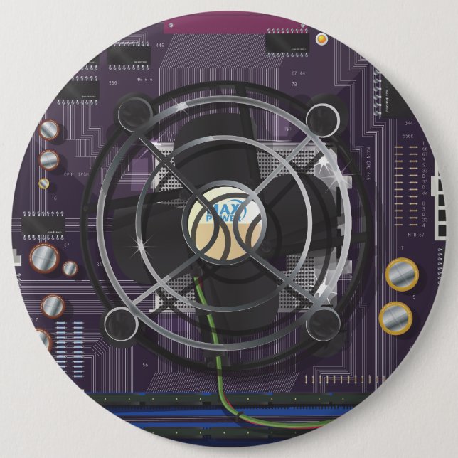 Computer Motherboard 6 Inch Round Button (Front)