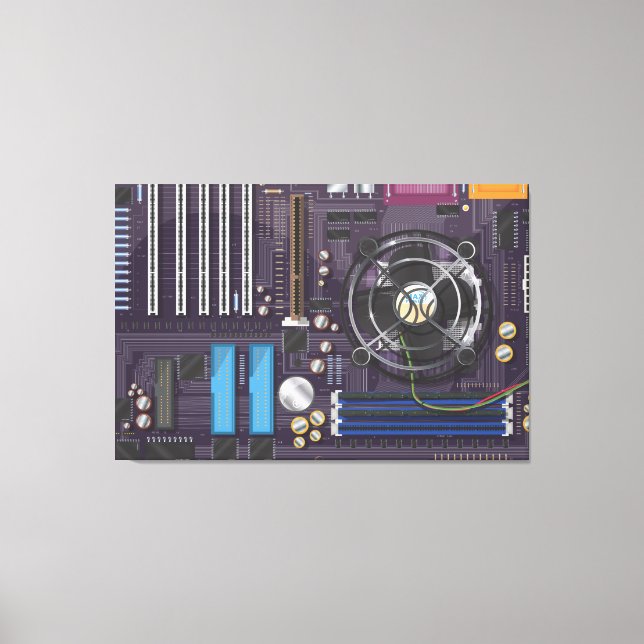 Computer Motherboard Canvas Print (Front)
