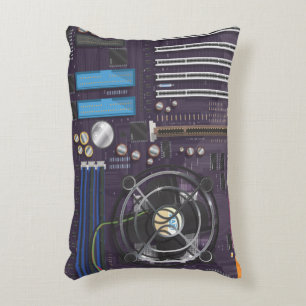 Computer Motherboard CPU Accent Pillow
