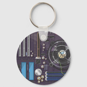 Computer Motherboard Keychain