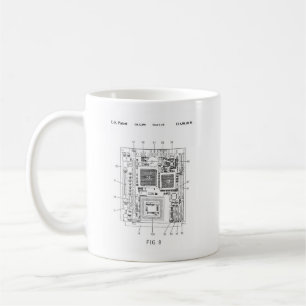 Computer motherboard patent coffee mug