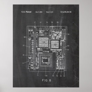 Computer motherboard patent poster
