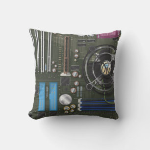 Computer Motherboard Throw Pillow