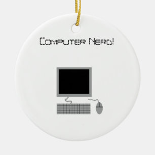 Computer Nerd Ceramic Ornament