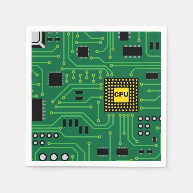 Computer Nerd Circuit Board CPU                  I Napkin (Front)