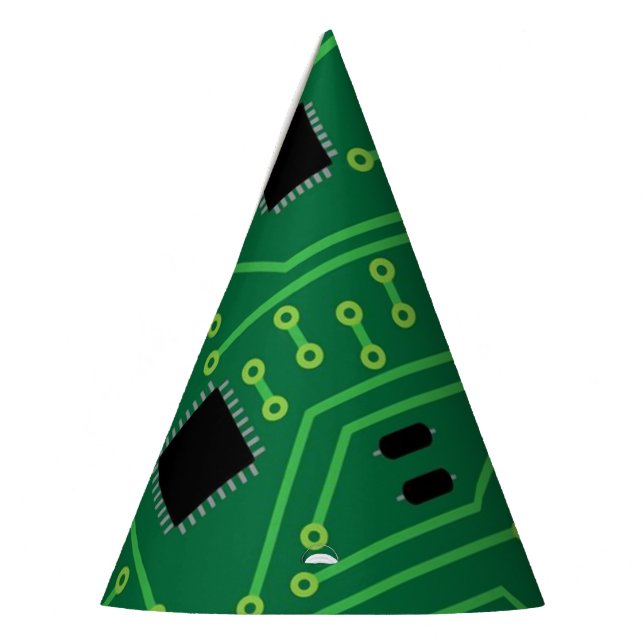 Computer Nerd Circuit Board CPU Party Hat (Left)