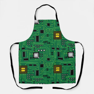 Computer Nerd Circuit Board CPU Technology BBQ Apron