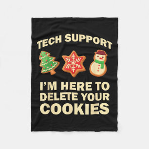 Computer Nerd Funny Christmas Designs Men's Black  Fleece Blanket