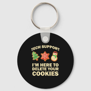 Computer Nerd Funny Christmas Designs Men's Black  Keychain