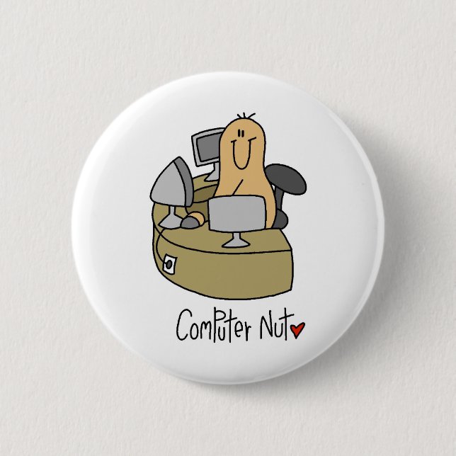 Computer Nut T-shirts and Gifts 2 Inch Round Button (Front)