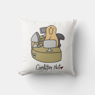 Computer Nut T-shirts and Gifts Throw Pillow