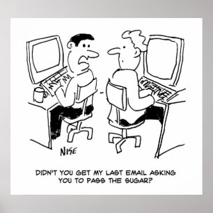 Computer Operator Emails Requesting Sugar Poster