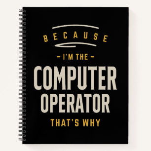 Computer Operator Job Title Profession Notebook