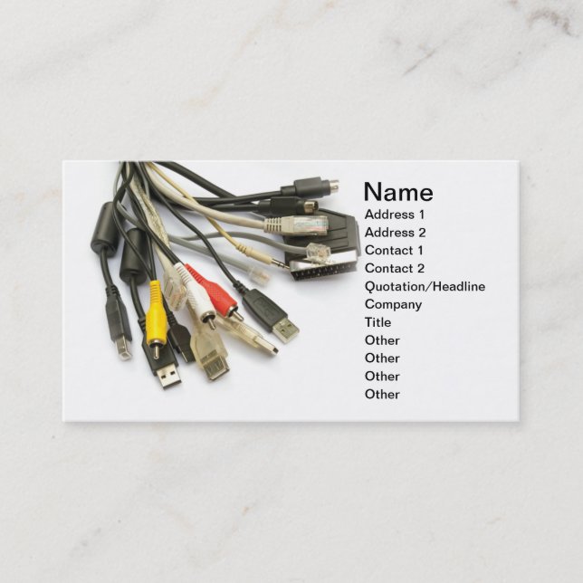 Computer plugs business card (Front)