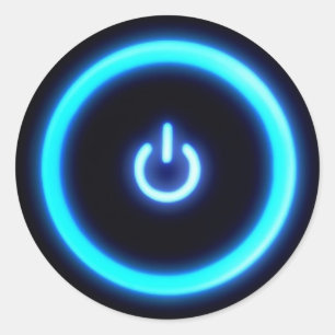 Computer Power Classic Round Sticker