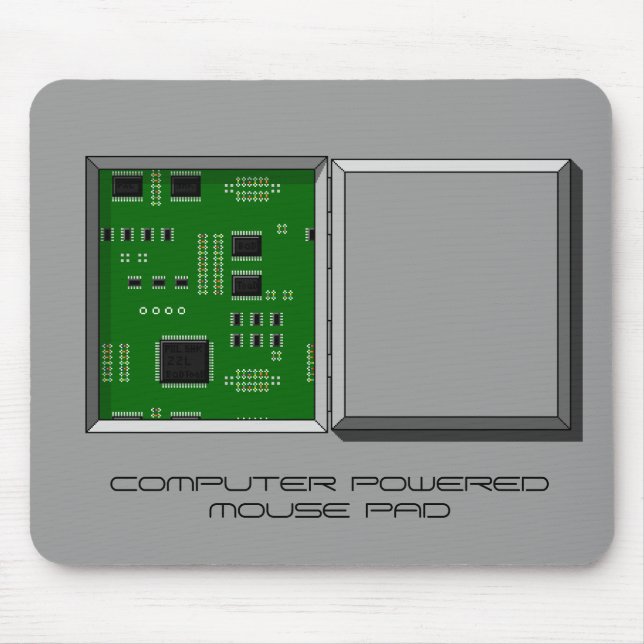 "COMPUTER POWERED MOUSE PAD" hatch & circuit board Mouse Pad (Front)