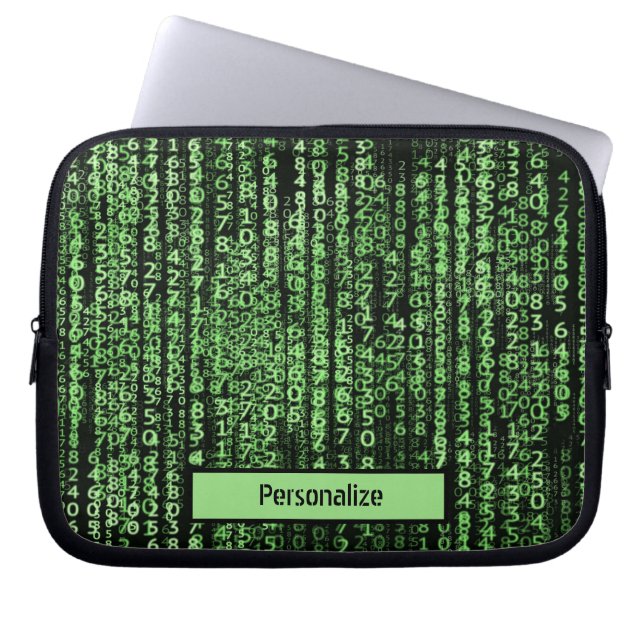 Computer Program Tech Data Flow Personalize Laptop Sleeve (Front)