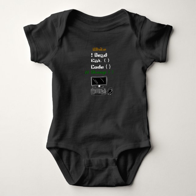 Computer Programmer and Developer Baby Bodysuit (Front)
