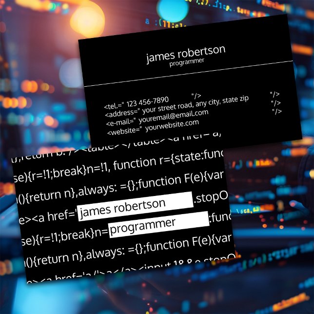 Computer Programmer Business Card (Creator Uploaded)