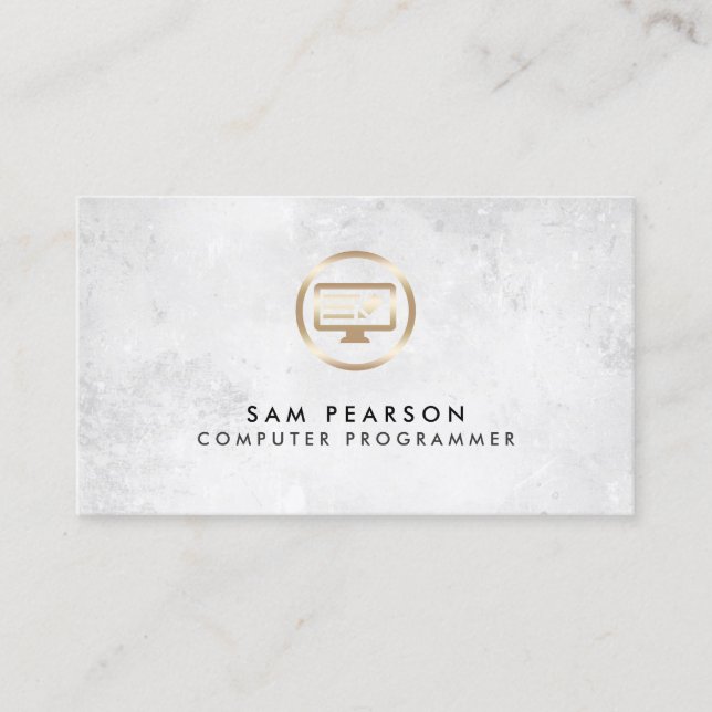 Computer Programmer ComputerCode Icon BusinessCard Business Card (Front)
