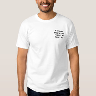 Computer Programmer Embroidered T-Shirt