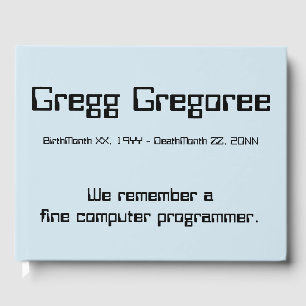 Computer Programmer Funeral/Memorial Guest Book