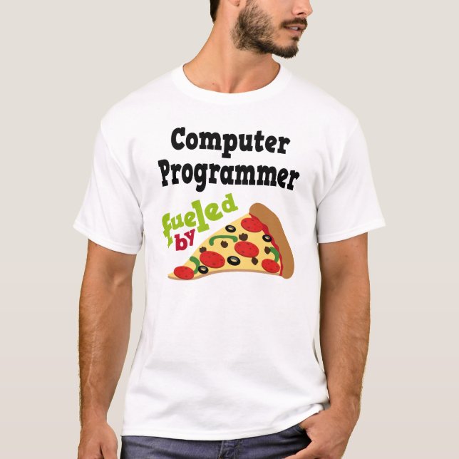 Computer Programmer (Funny) Pizza T Shirt (Front)