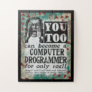 Computer Programmer - Funny Vintage Retro Jigsaw Puzzle