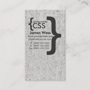 Computer Programmer  Geek Web Designer Computer Business Card