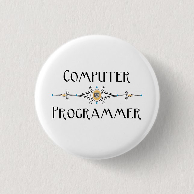 Computer Programmer Line 1 Inch Round Button (Front)