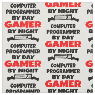 Computer Programmer Loves Playing Video Games Fabric