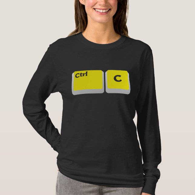 Computer Programmer Nerd Ctrl C Copy Paste Humor T-Shirt (Front)